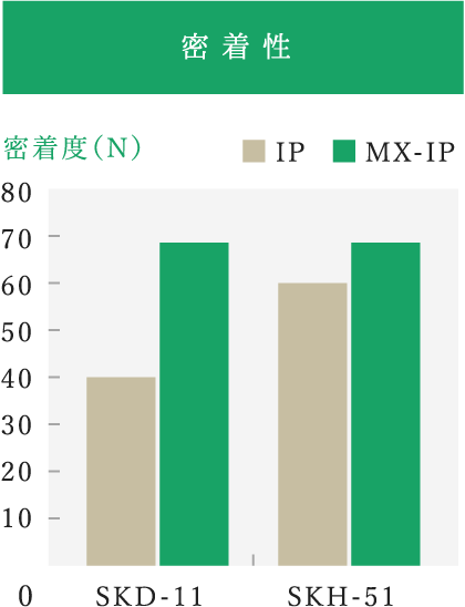 MX-IP処理の密着性